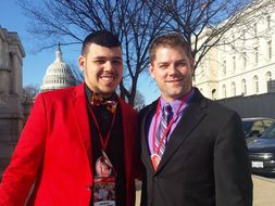 Bobby Waugh and unified bocce athlete at Capitol Hill Day