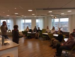 Students and faculty from WVU and Halmstad University meet during study abroad trip to Sweden